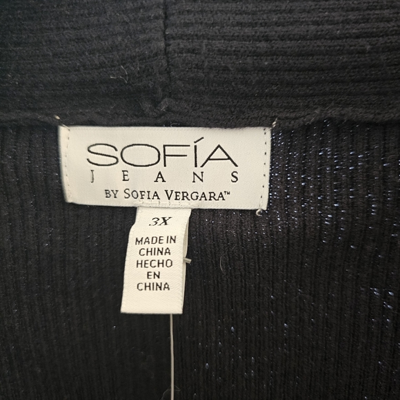 SOFIA Jean's Black off shoulder sweater size 3X - Picture 2 of 3
